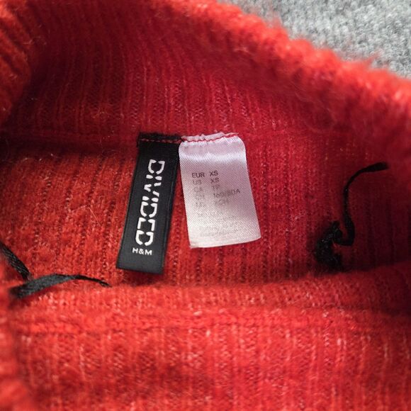 H&M Divided Sweater Womens XS Cropped Rib Knit Long Sleeve Mock Neck Pullover - Picture 2 of 6